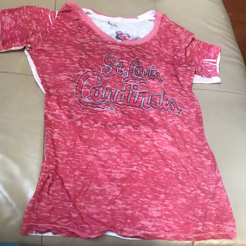 Women’s St. Louis Cardinals Baseball Burnout Tee Shirt Top, Size XL